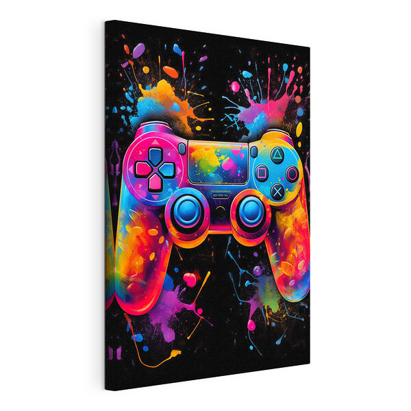 Tablou pe pânză Controler colorat pentru jocuri video