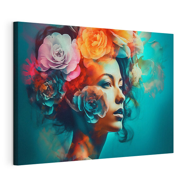 Tablou pe pânză Tablou pe pânză Femeie cu flori în păr (SKU: s35366)