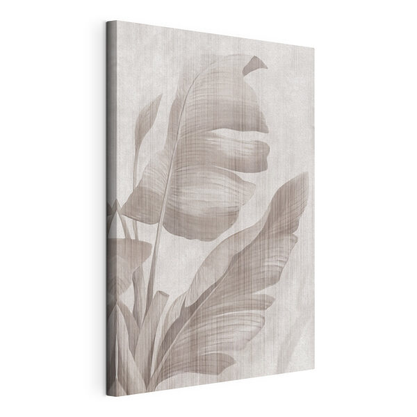 Design monocrom cu model de frunze tropicale Tablou pe pânză Design monocrom cu model de frunze tropicale