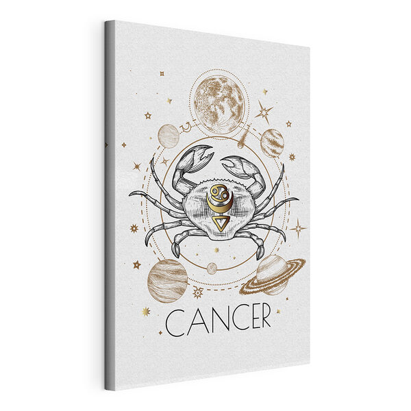 Tablou pe pânză Semnul zodiacal Rac cu planete și stele