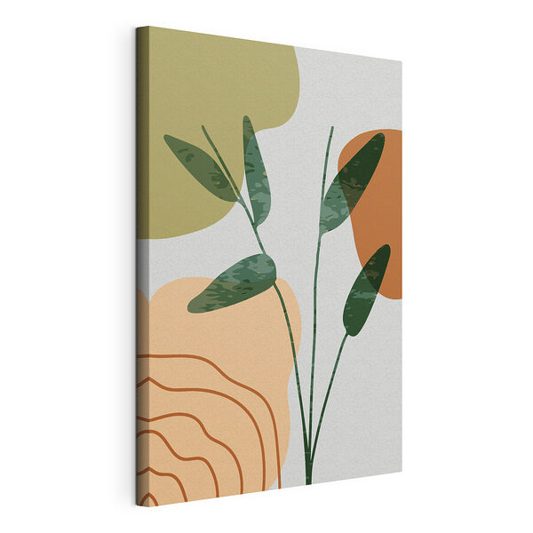 Plantă abstractă cu tonuri pământii Tablou pe pânză Plantă abstractă cu tonuri pământii