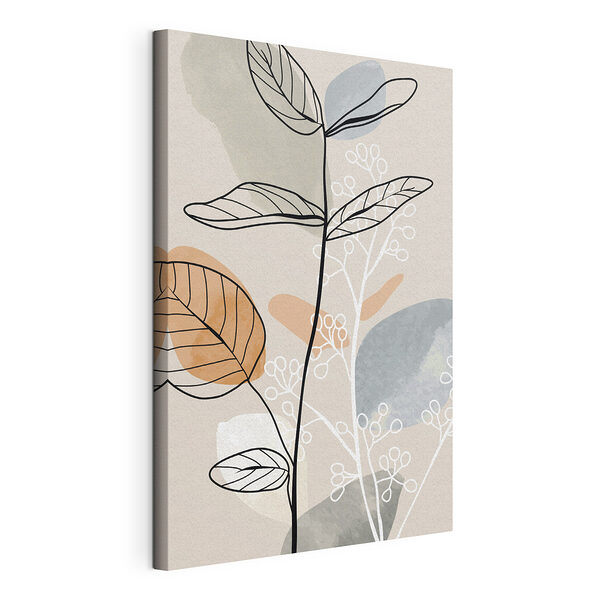 Artă botanică abstractă cu culori moi Tablou pe pânză Artă botanică abstractă cu culori moi