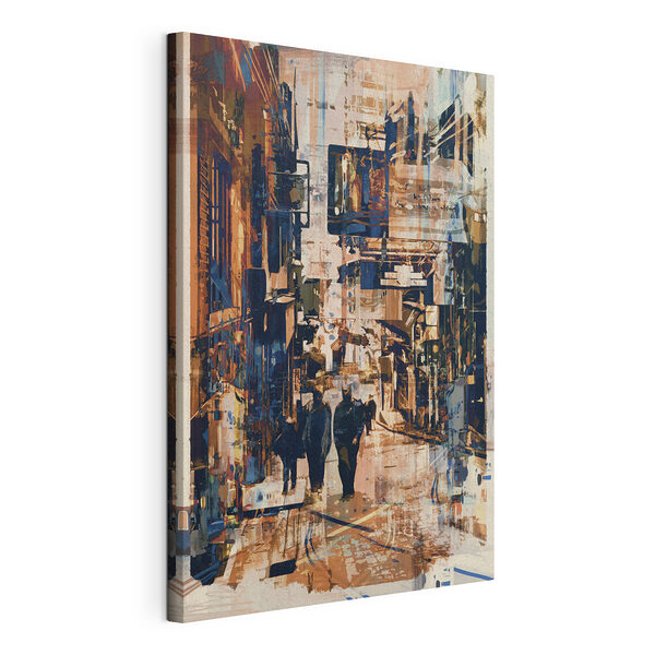 Tablou pe pânză Peisaj urban abstract în culori calde