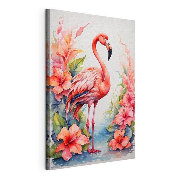 Pictura unui flamingo Tablou pe pânză Pictura unui flamingo