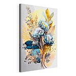 Tablou pe pânză Artă florală abstractă cu nuanțe de albastru