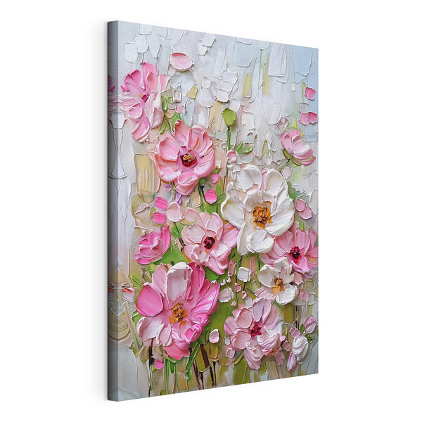 Tablou pe pânză Flori colorate în nuanțe delicate de pastel