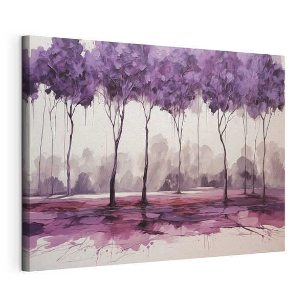 Pictura de copaci cu frunze violet Tablou pe pânză Pictura de copaci cu frunze violet