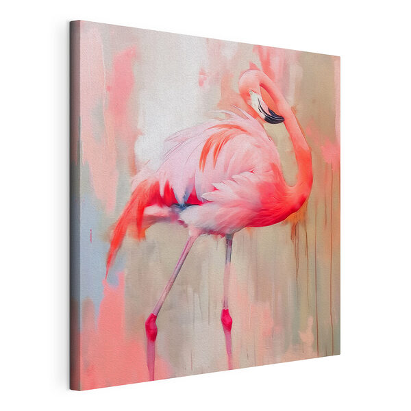 Flamingo roz cu picioare lungi Tablou pe pânză Flamingo roz cu picioare lungi