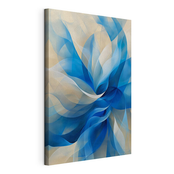 Tablou pe pânză Tablou pe pânză Albastru și alb swirly floare (SKU: s40243)