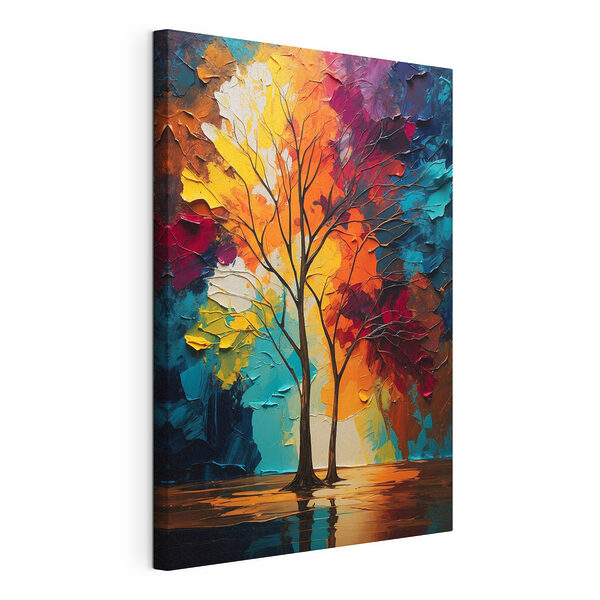 Tablou pe pânză Canvas prints Painting of trees with colorful leaves