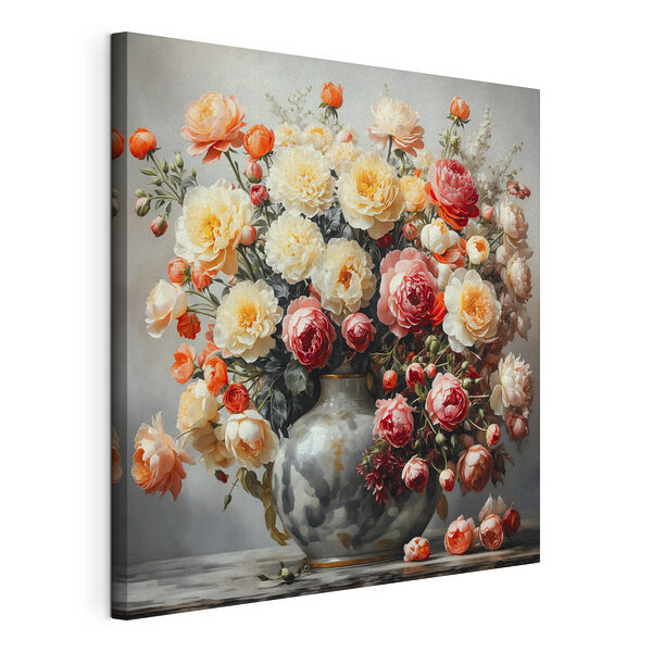 Vază de flori pe o masă Tablou pe pânză Vază de flori pe o masă