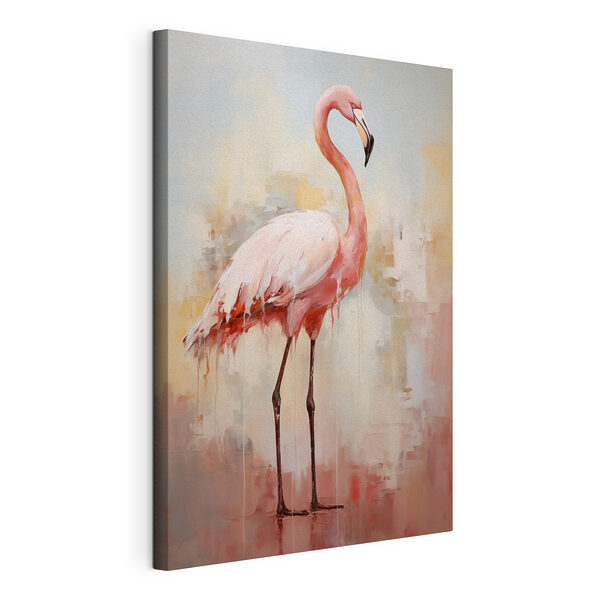Tablou pe pânză Tablou pe pânză Pictura unui flamingo roz (SKU: s40805)
