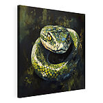 Tablou pe pânză Șarpe verde cu ochi galbeni