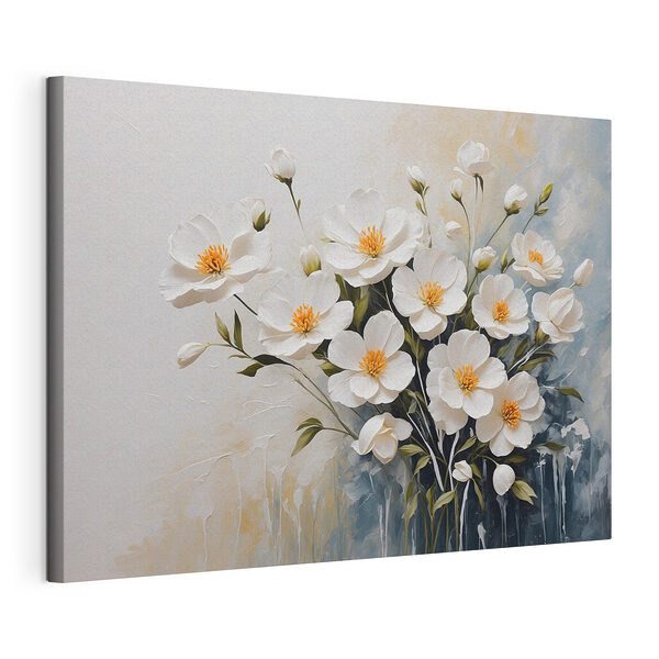 Tablou pe pânză Tablou pe pânză Pictura de flori albe (SKU: s41039)