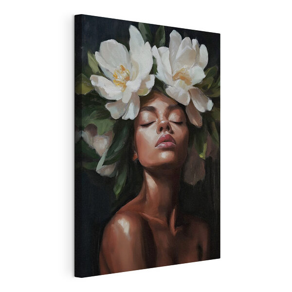 Tablou pe pânză Tablou pe pânză Femeie cu flori în păr (SKU: s41824)