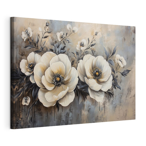 Tablou pe pânză Tablou pe pânză Pictura de flori albe (SKU: s41828)