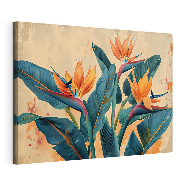 Tablou pe pânză Tablou pe pânză Flori tropicale vibrante în armonie (SKU: s41863)