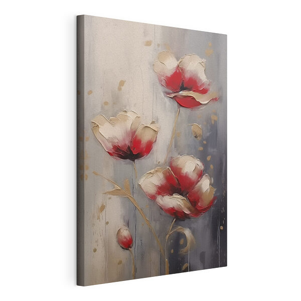 Tablou pe pânză Tablou pe pânză Pictura de flori pe un fundal gri (SKU: s42346)