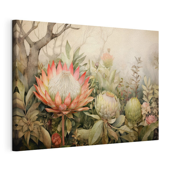 Tablou pe pânză Tablou pe pânză Pictura de flori și frunze (SKU: s42894)