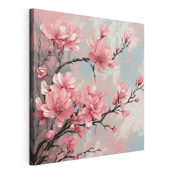 Tablou pe pânză Tablou pe pânză Pictură de flori roz pe o ramură (SKU: s42918)