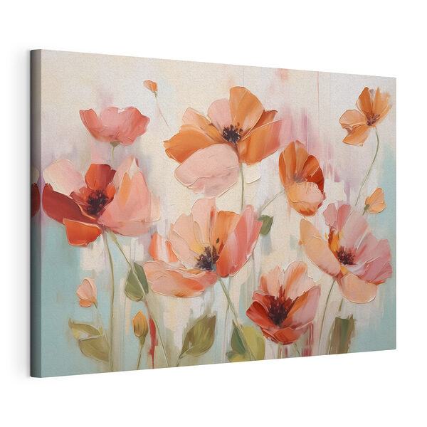 Tablou pe pânză Tablou pe pânză Pictură de flori pe o suprafață albă (SKU: s42956)