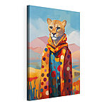 Tablou pe pânză Cheetah purtând o eșarfă