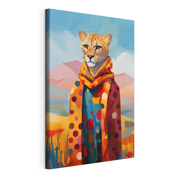 Cheetah purtând o eșarfă Tablou pe pânză Cheetah purtând o eșarfă