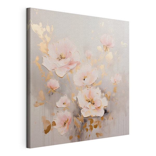 Tablou pe pânză Tablou pe pânză Pictură de flori pe o suprafață albă (SKU: s43372)