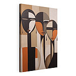 Tablou pe pânză Grup de oameni’fețe pictate pe un perete