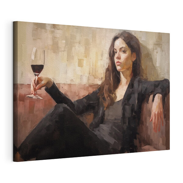 Tablou pe pânză Tablou pe pânză Femeie stând pe o canapea (SKU: s43932)