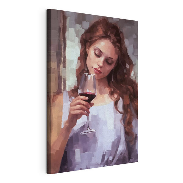 Tablou pe pânză Tablou pe pânză Femeie care ține un pahar de vin (SKU: s43936)