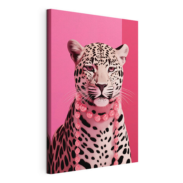 Leopard cu un colier Tablou pe pânză Leopard cu un colier