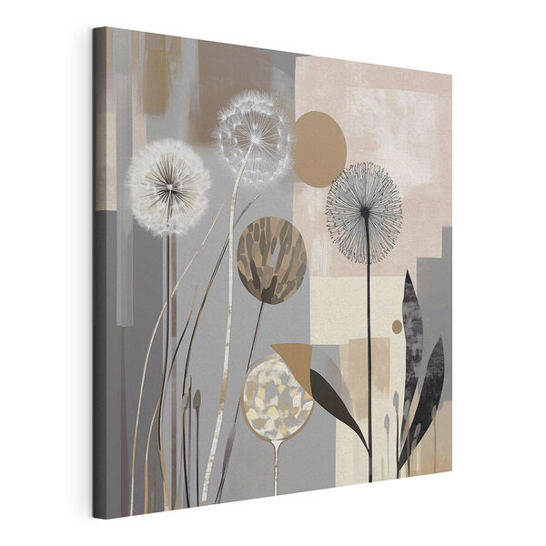 Tablou pe pânză Pictură cu păpădii și plante (SKU: s47776) Tablou pe pânză Tablou pe pânză Pictură cu păpădii și plante (SKU: s47776)