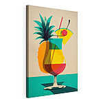 Tablou pe pânză Un cocktail colorat cu ananas și un pai