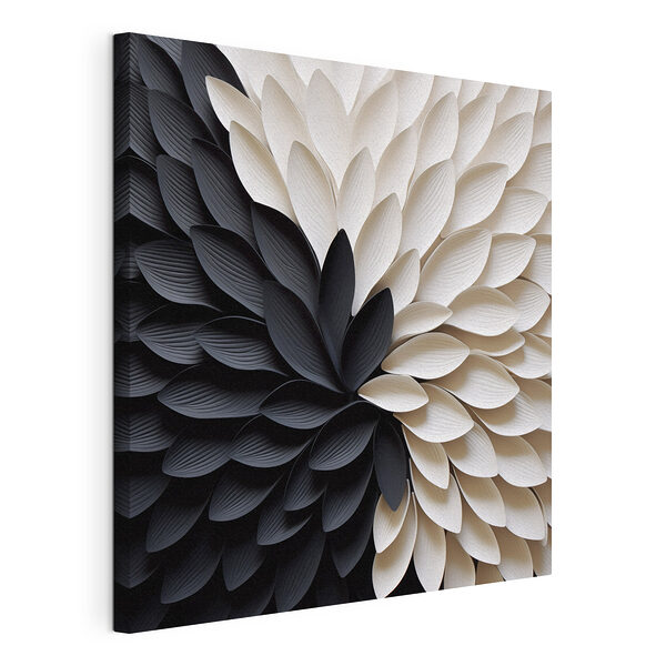 Tablou pe pânză Tablou pe pânză Floare alb-negru (SKU: s48604)