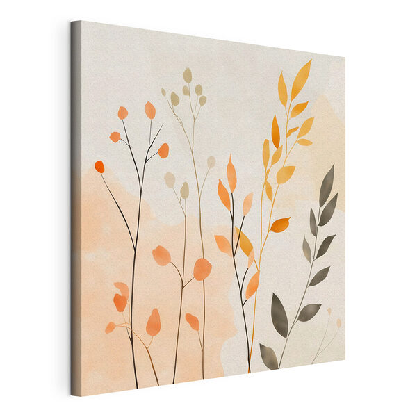 Tablou pe pânză Pictură cu frunze și ramuri
