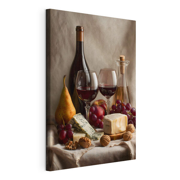 Tablou pe pânză Sticlă de vin și pahare de vin
