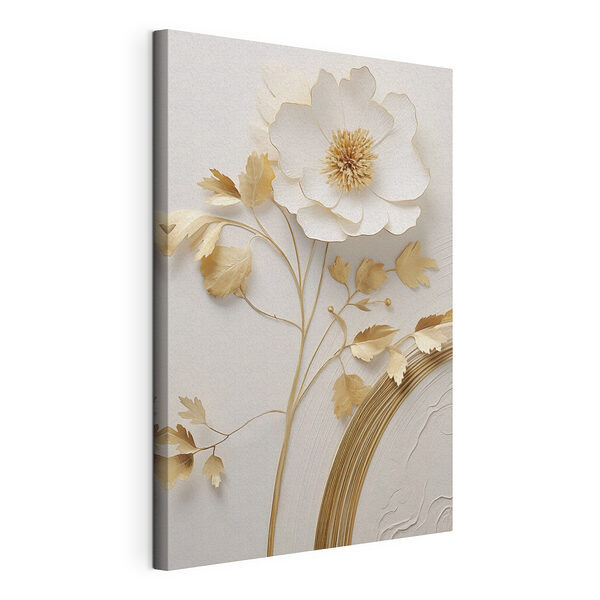 Artă florală cu accente aurii Tablou pe pânză Artă florală cu accente aurii