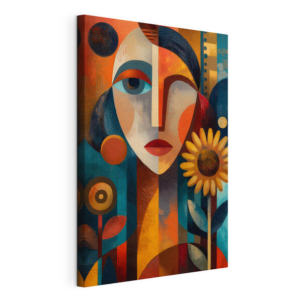 Tablou pe pânză Tablou reprezentând o femeie cu o floare