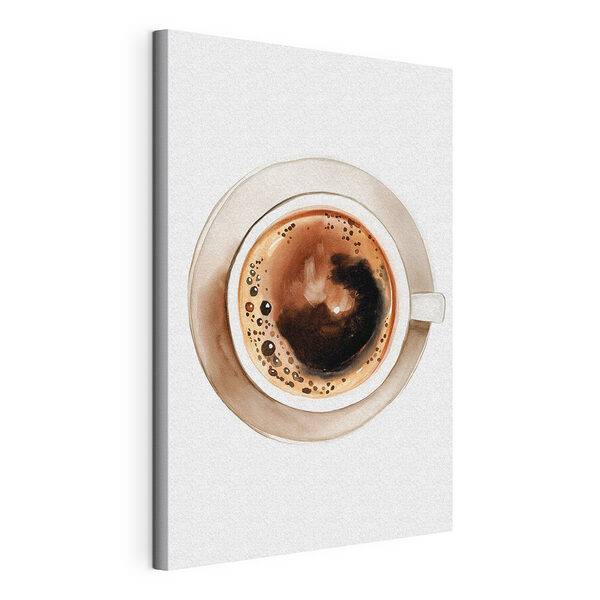 O ceașcă de cafea pe o farfurioară Tablou pe pânză O ceașcă de cafea pe o farfurioară
