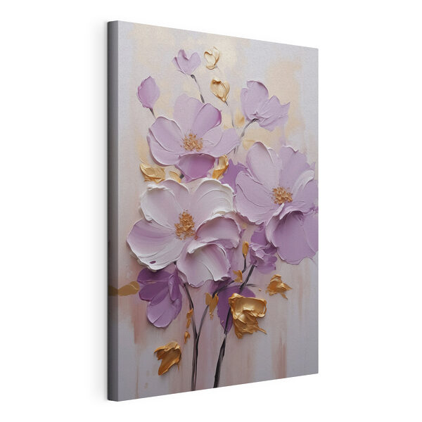 Tablou pe pânză Tablou pe pânză Pictură cu flori pe o suprafață albă (SKU: s46838)