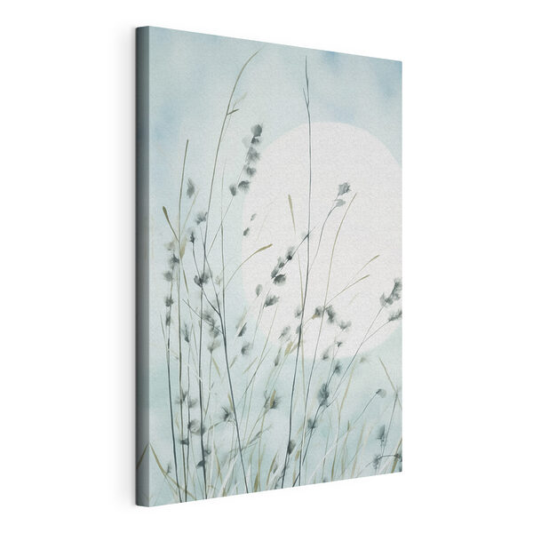 Tablou pe pânză Tablou pe pânză Ierburi delicate pe fundalul unei luni palide (SKU: s50208)