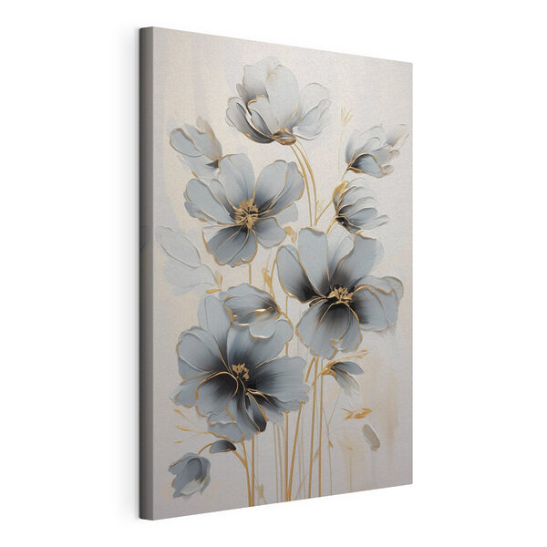 Tablou pe pânză Tablou pe pânză Pictură cu flori pe o suprafață albă (SKU: s46822)