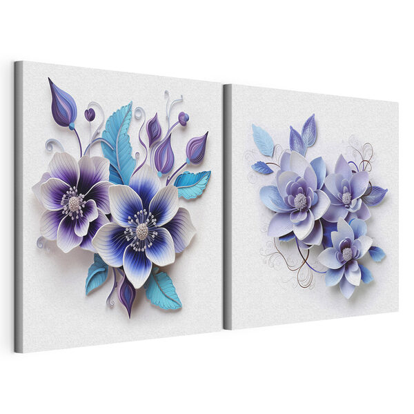 Tablou modular pe pânză Colaj cu flori