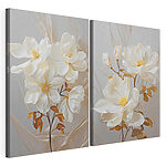 Tablou modular pe pânză Motive florale delicate pe un fundal delicat