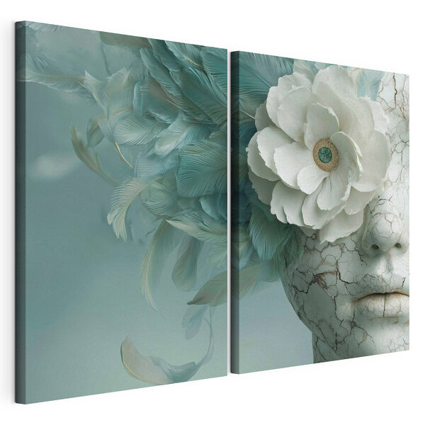 Tablou modular pe pânză O frumusețe delicată cu accente florale