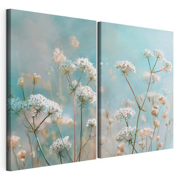 Flori delicate în nuanțe pale Tablou modular pe pânză Flori delicate în nuanțe pale