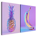 Tablou modular pe pânză O banană și un ananas