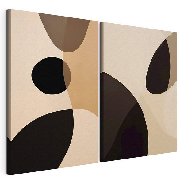 Tablou modular pe pânză Forme abstracte în nuanțe calde