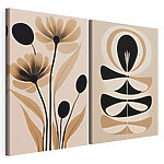 Tablou modular pe pânză Design elegant de artă abstractă cu motive florale